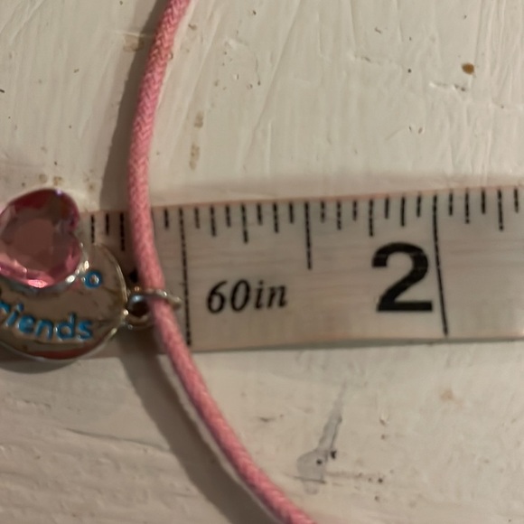 13” pink corded became with 1” engraved Best Friends pendant with pink crysta - Picture 11 of 12